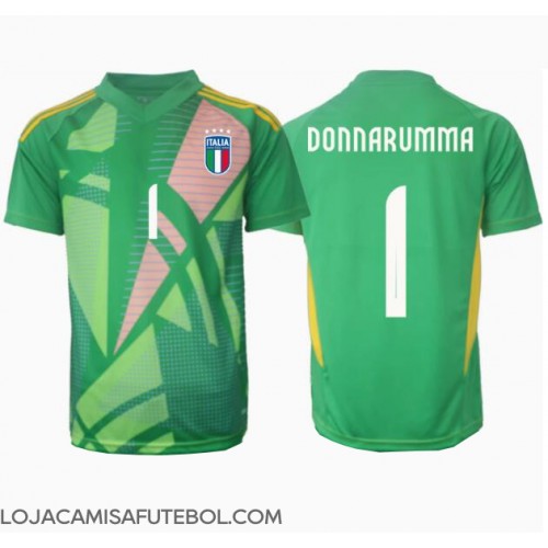 Camisa de Futebol Itália Gianluigi Donnarumma #1 Goleiro Equipamento Secundário Europeu 2024 Manga Curta